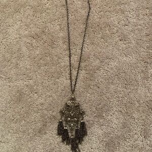 Vintage Silver Art Deco Pendant Necklace